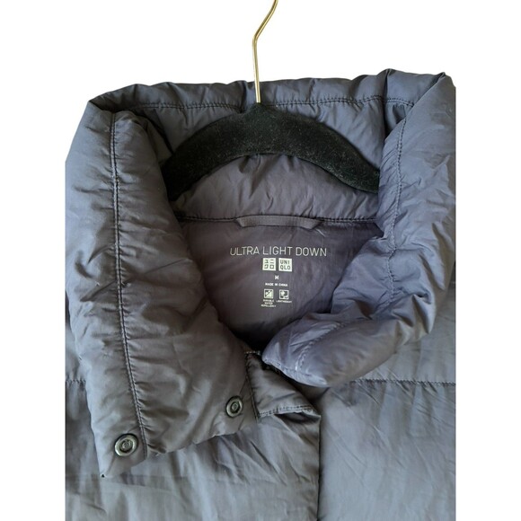 Uniqlo Ultra Light Down Packable Puffer Coat Men's Medium Navy Blue Lightweight - Picture 2 of 14